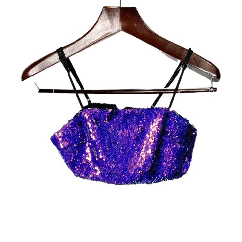 Mad for love•Sequin Bra Rave Top Sparkle Purple Duo chrome